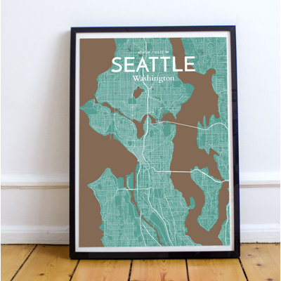 Seattle City Map - No Frame Print