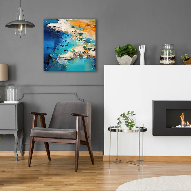 «Ocean Coastline 3 of 4» par Cameron Gray, art mural en verre acrylique, H 24 po x l 24 po x P 0,2 po