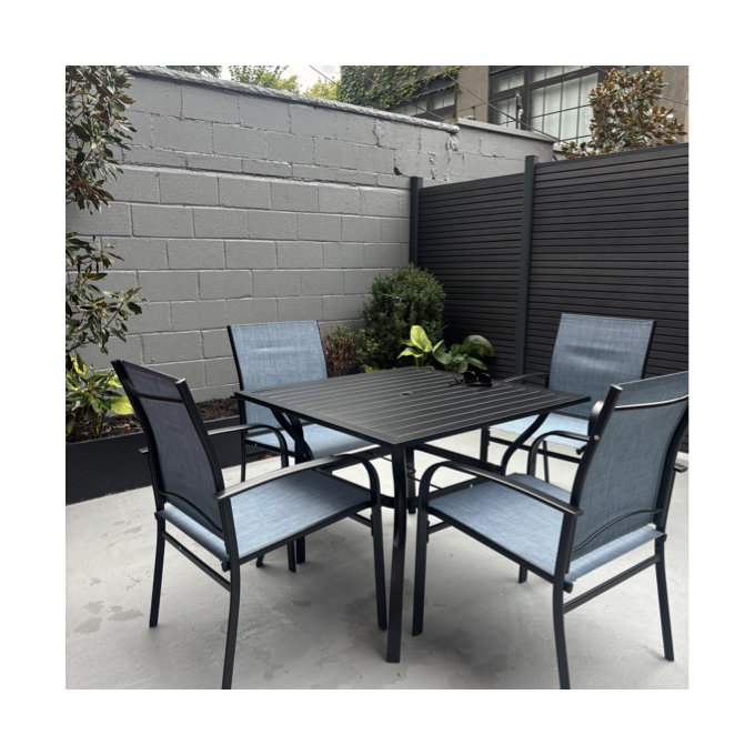Salem Square 4 - Person 37" Long Dining Set - Brown