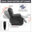 Fauteuil inclinable électrique Power Lift de taille moyenne jusqu'à 350 LBS avec massage par vibrations 8 points et chauffage lombaire Motor Infinite