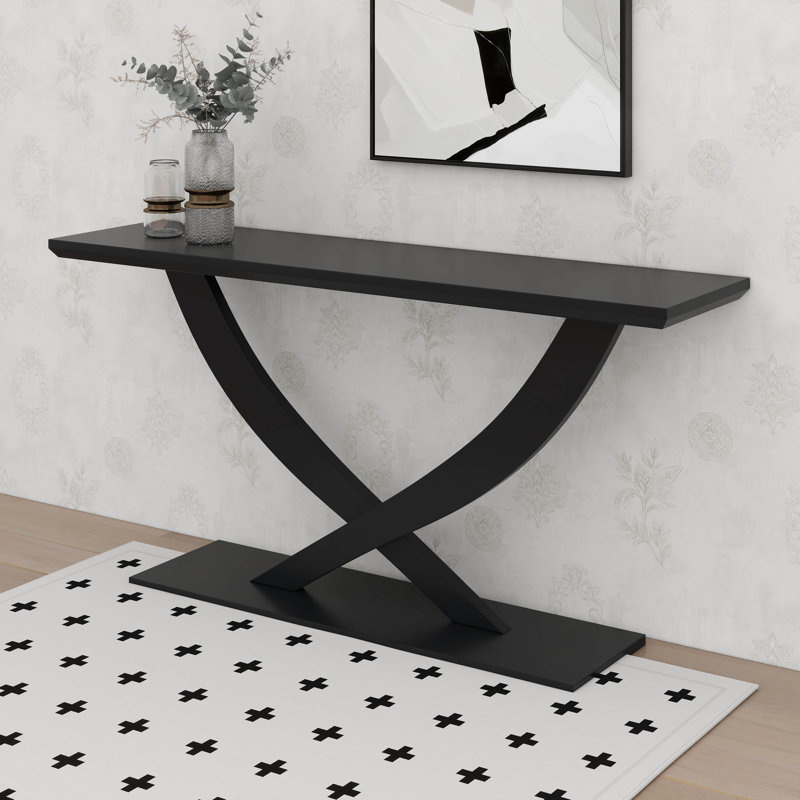 Console Home Home Modern, avec pieds croisés, Noir
