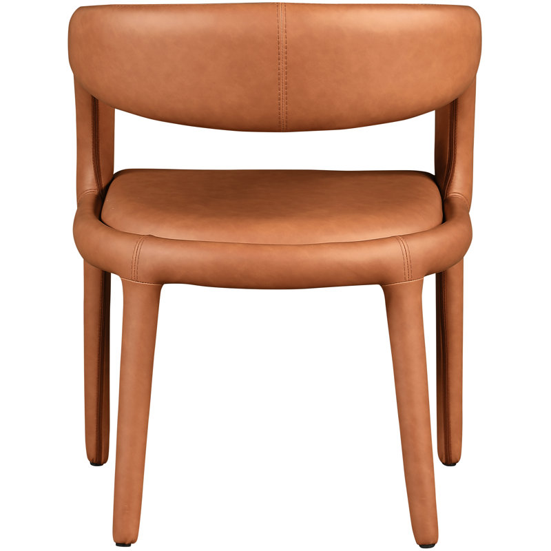 Chaise en similicuir Sylvester, Cuir cognac végétalien