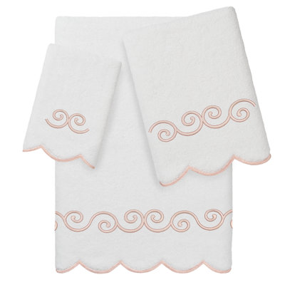  Ensemble de serviettes 100% coton festonné 100% coton symetra