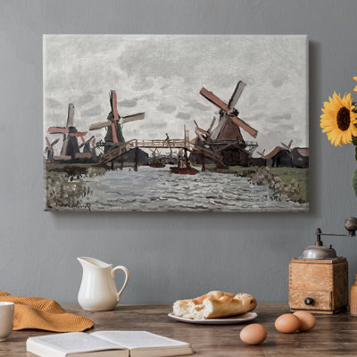 Moulins à vent près de Zaandam - Claude Monet - Toile tendue avec châssis - 1871