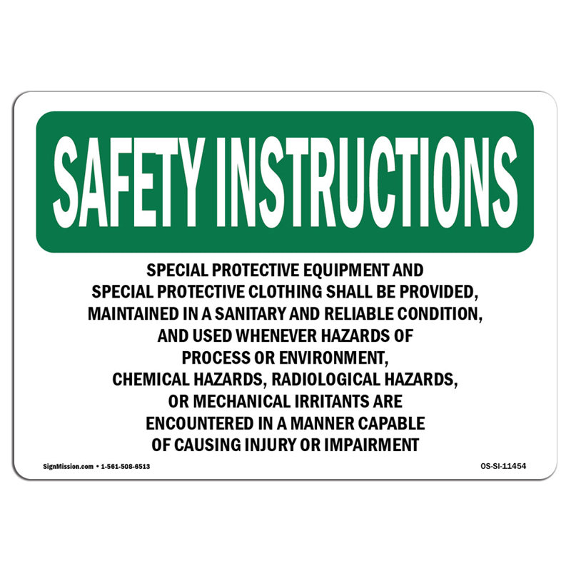 Équipement de protection spécial et panneau spécial en aluminium 12 x 18