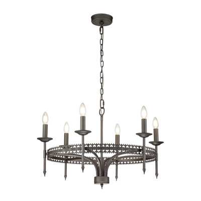 Maryam 6 - Light Waggon Wheel Chandelier