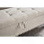 Banc repose-pieds 59 po avec rangement en tissu beige