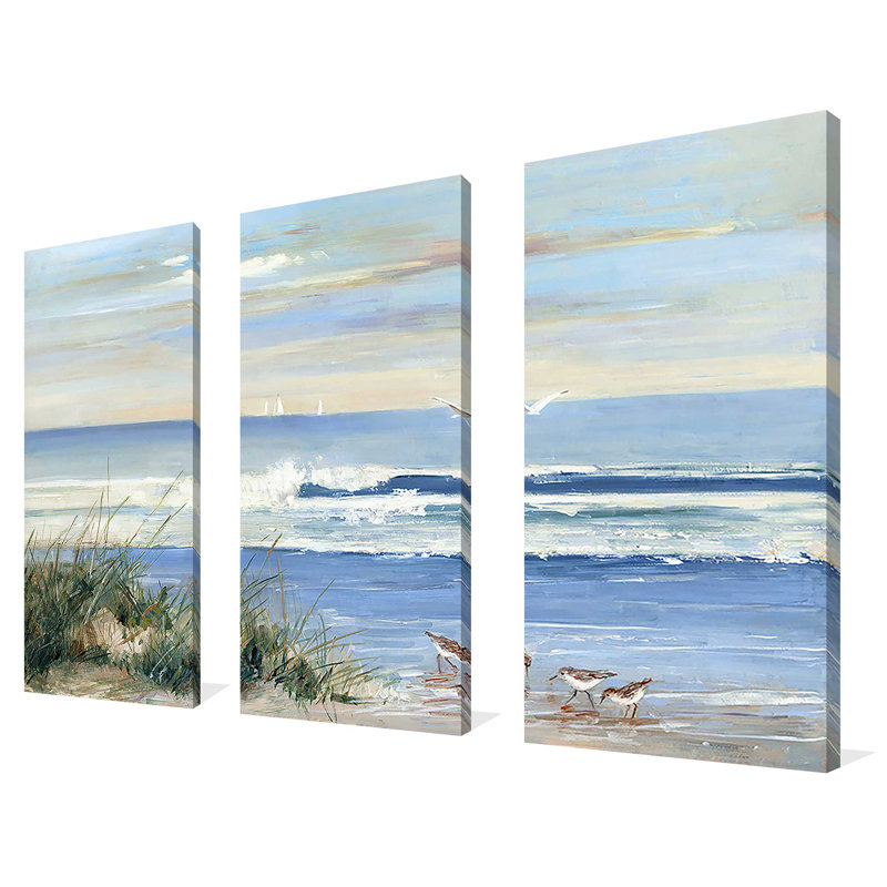 «Beach Combers», reproduction sur toile 3 pièces, H 32 po x l 48 po x P 1 po
