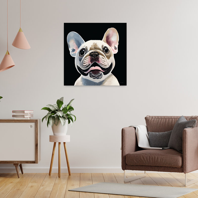 Contemporary The Bulldog With Pet Dog Art by Seven Trees Design - Wrapped Canvas Print, 60.96 cm H x 60.96 cm W