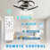 22" Black Modern Flush Mount Low Profile Ceiling Fan with Light and Smart APP Control