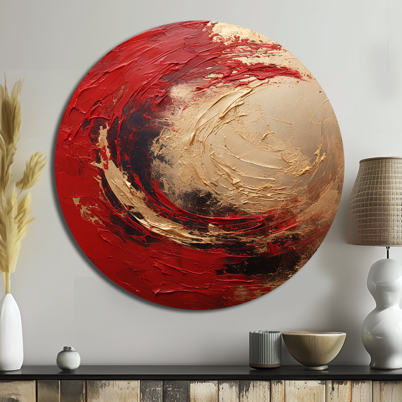 Cullompton - Art abstrait rond en métal, H 16 po x l 16 po
