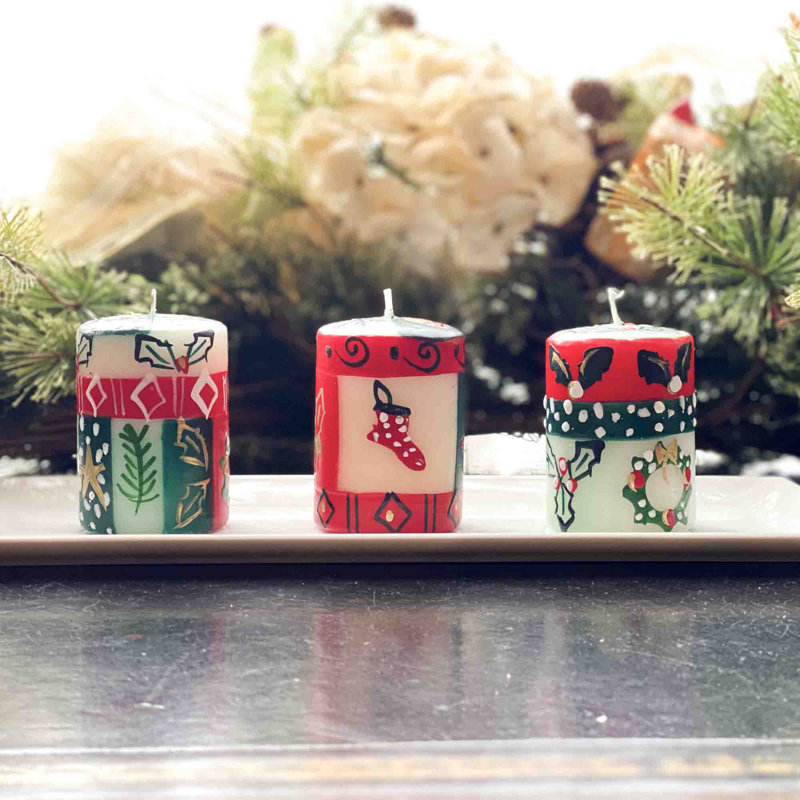 Votive Candle, Red/Green