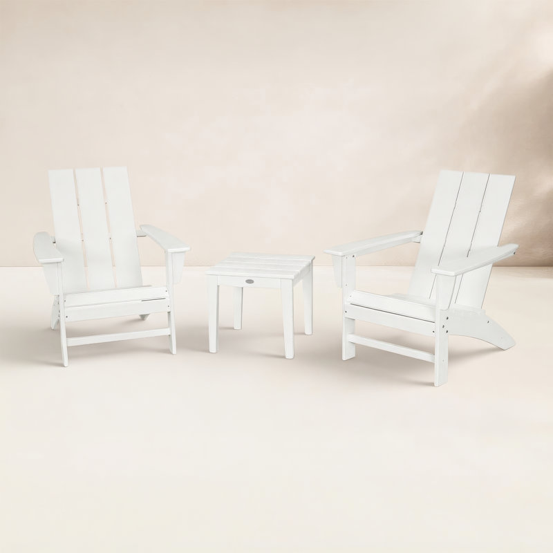 POLYWOOD Modern Adirondack 3-Piece Set, White