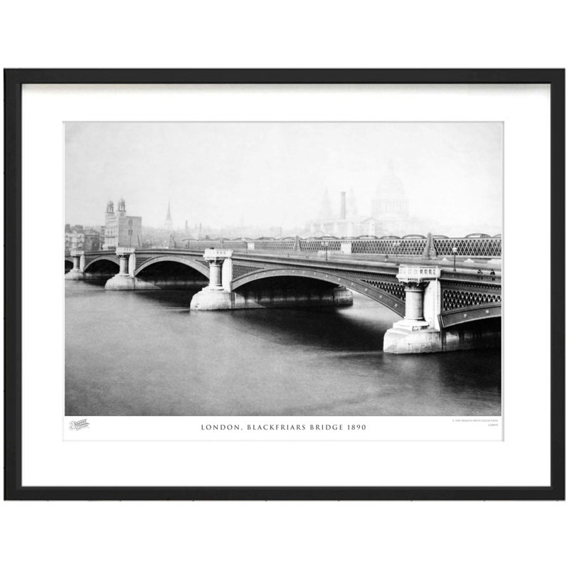 London, Blackfriars Bridge 1890 by Francis Frith - Single Picture Frame Print, 60cm H x 80cm W x 2.3cm D