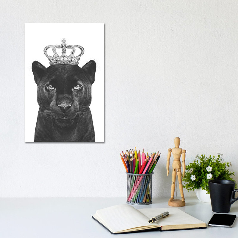 The King Panther by Valeriya Korenkova - Wrapped Canvas Print, 30.48cm H x 20.32cm W x 1.905cm D