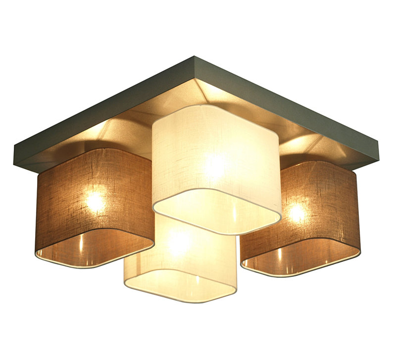 Gonzalez Semi Flush Mount, Brown/Cream, Silver