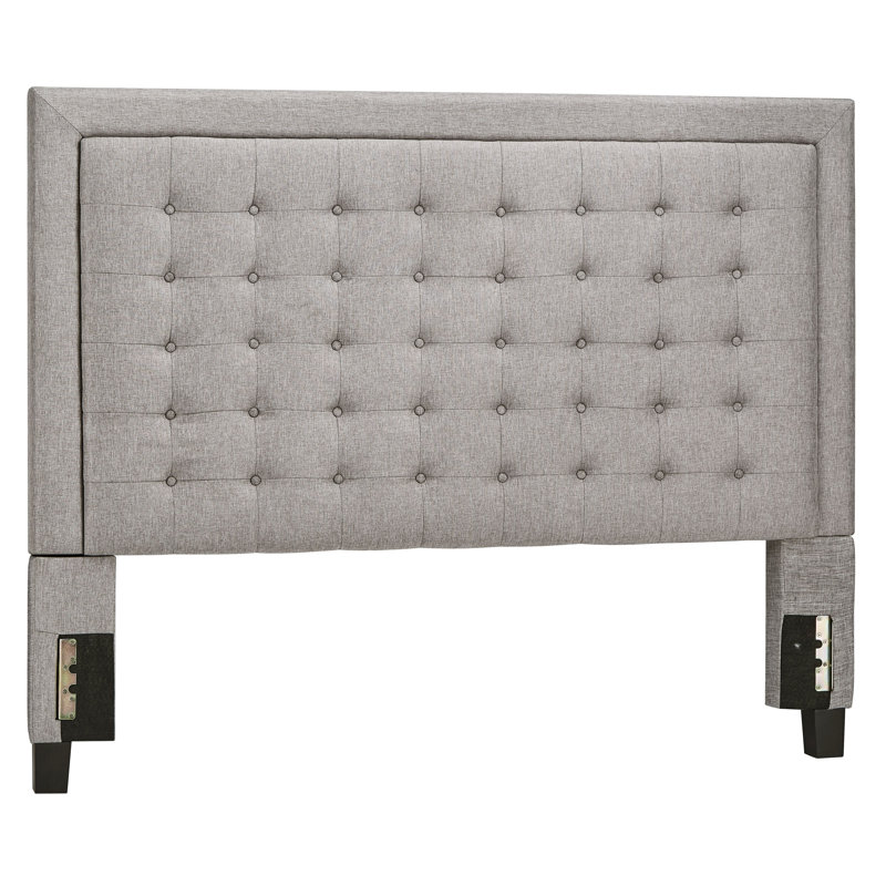 Tête de lit tapissier Kaster, Grand, Lin gris
