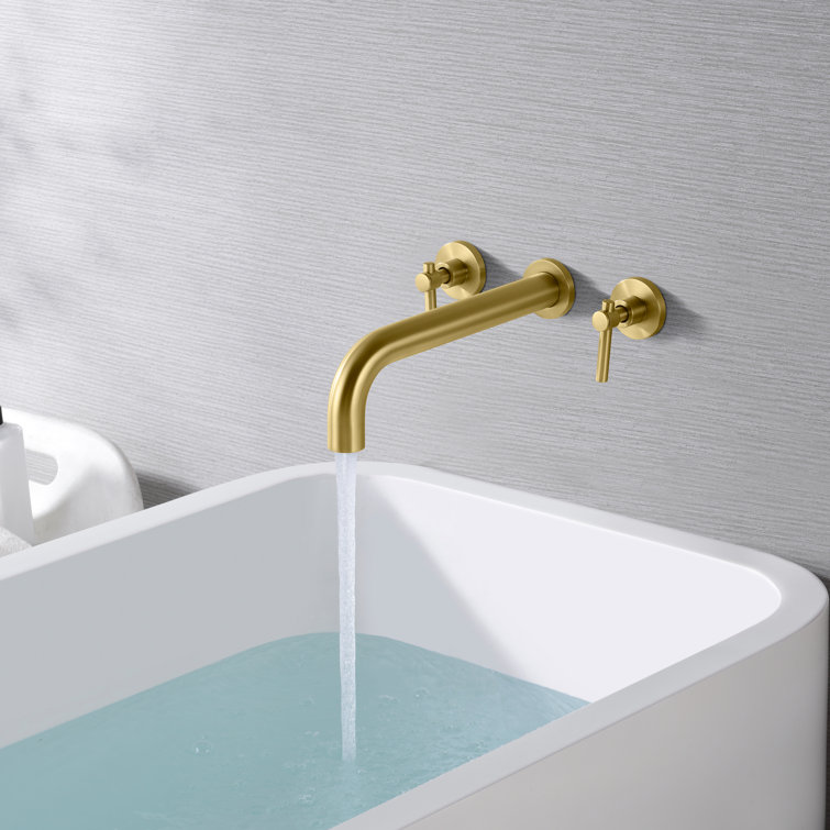 High Flow Rate Extra Long Spout Double Handle Wall Mounted
