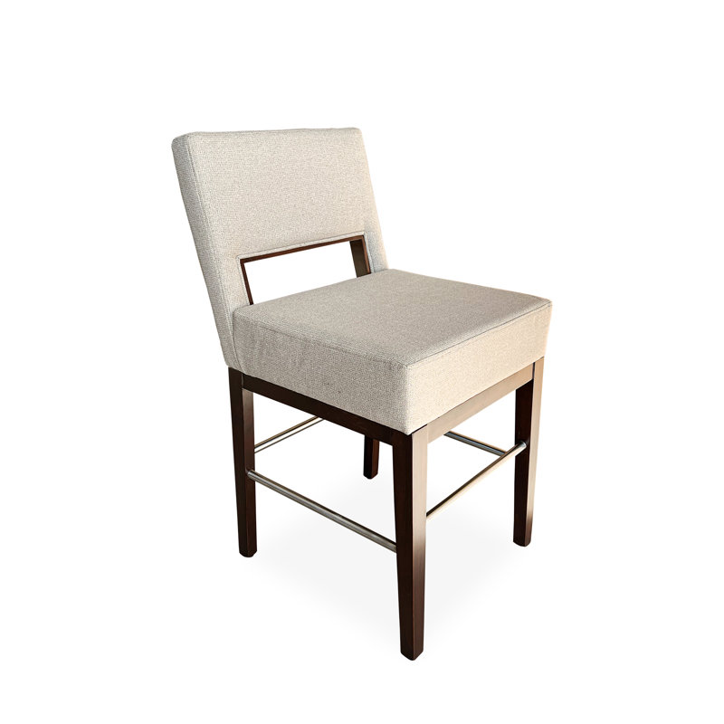Tabouret à hauteur de comptoir Duckett Rez, Beige / noyer classique