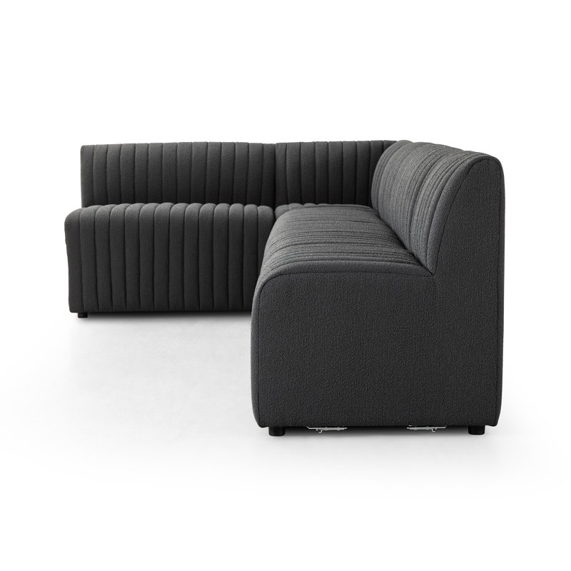 Augustine Modular Sectional, 31.5" H x 100" W x 66.5" D, Black Polyester