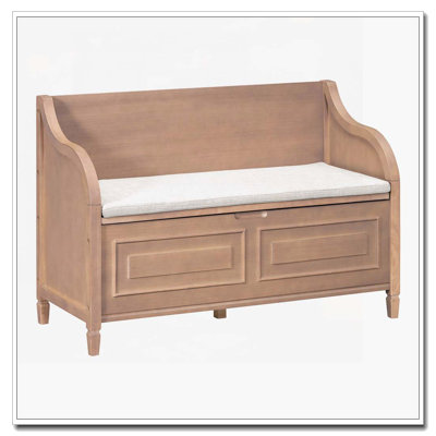 Banc de rangement multifonctionnel en bois massif pour hall d'entrée