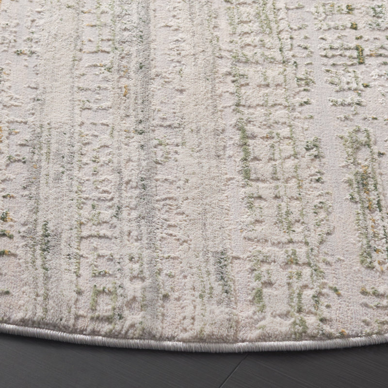 Bluette Performance Abstract Rug, Round 6'7"