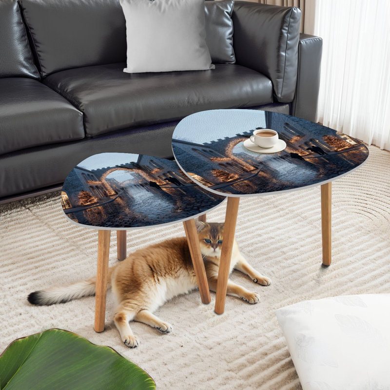 Ensemble de 2 tables basses gigognes Triangle