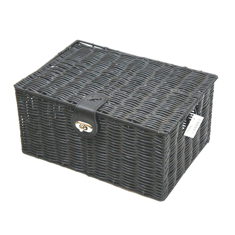 Brambly Cottage Plastic Decorative Basket, Black, 15.5cm H x 33cm W x 24cm D