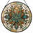 Succulent Sunburst Stained Glass Window Panel，12"H-1522214952