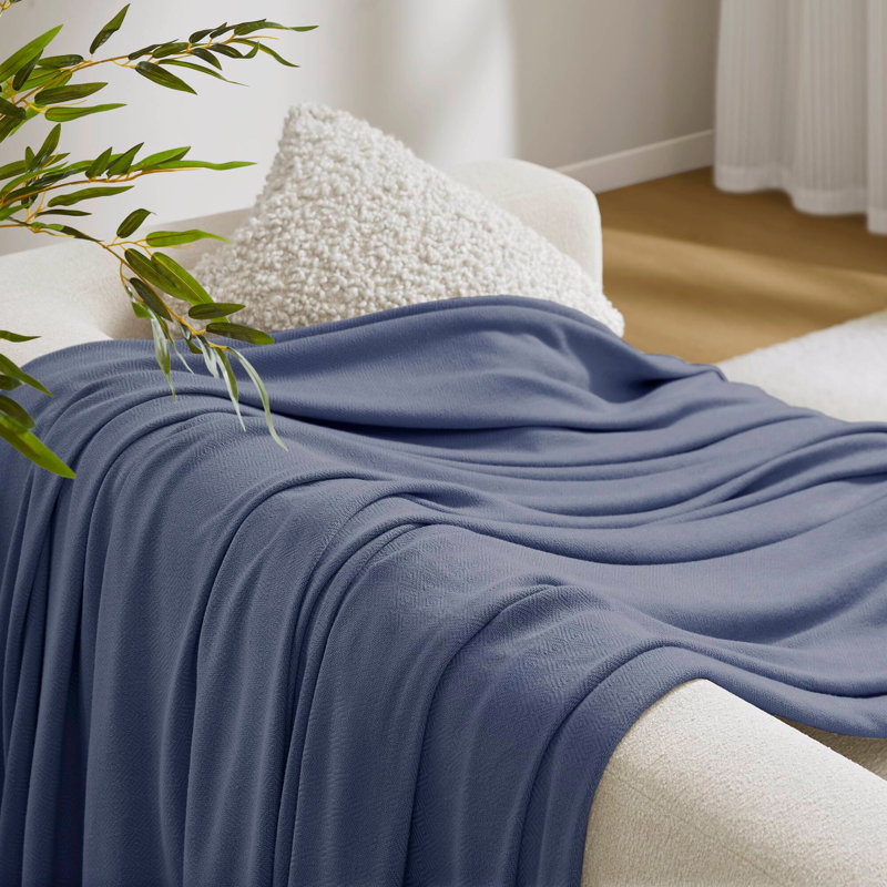 Couverture en coton, Très grand lit, Navy