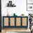 Baotran Console Table, Sideboard Buffer Cabinet with 4 Rattan Doors and Adjustable Shelves for Living Room-647824134