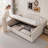 Linen Upholstered Daybed With Spacious Underbed Storage, Full Size - Durable Solid Wood Frame-2039393188