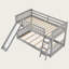 Lit simple superposé simple avec glissière convertible et échelle, structure en bois massif, glissière réversible, conception peu encombrante pour les chambres d'enfants-519174388