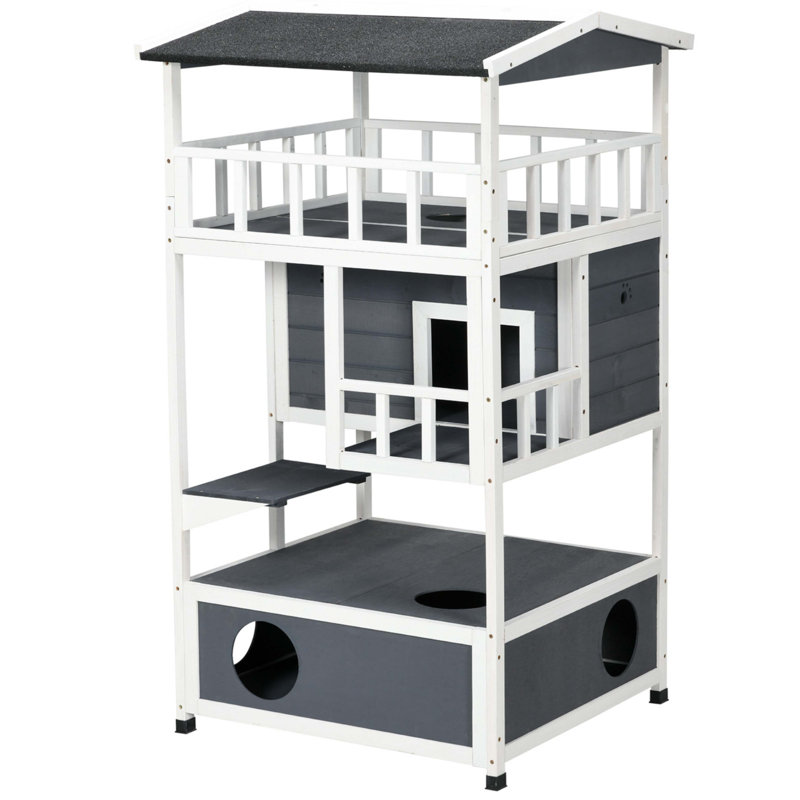 Maison d'extérieur en bois pour chat