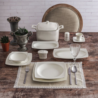 Porcelain China Dinnerware Set 85 Piece - Service for 12