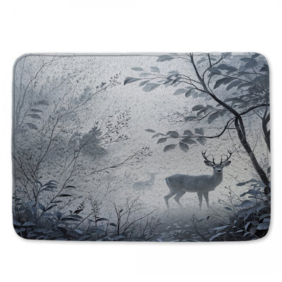 Tapis de bain Deer In Misty Forest