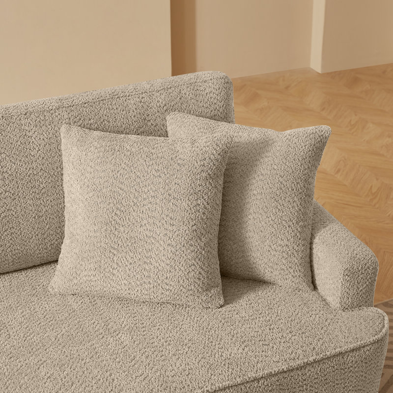 Chaise longue et tabouret rembourrés Mashawna, Chameau
