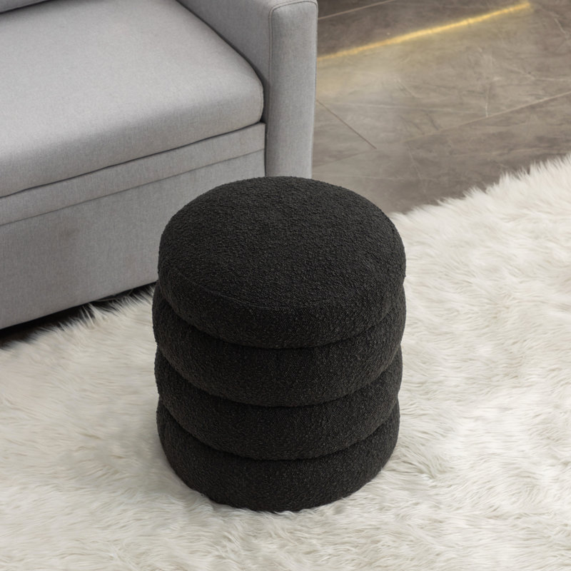 Repose-pieds Soft Boucle, Bouclé noir
