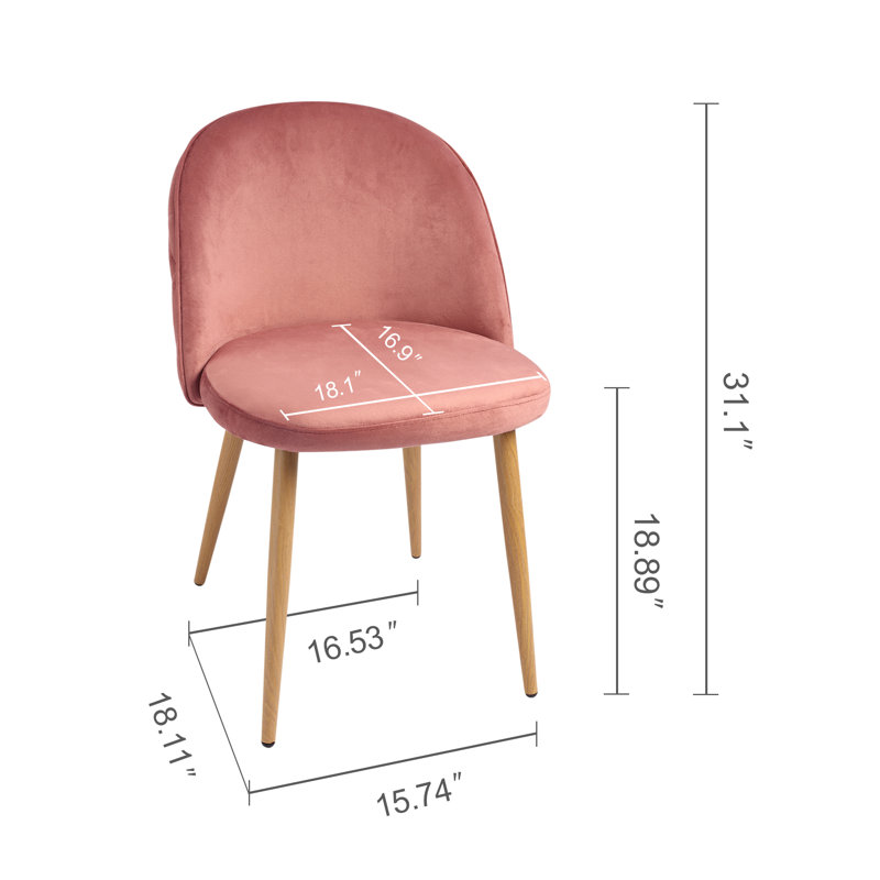 Modern Dining Chair Velvet Chairs, Dining Table Chairs Upholstered Chairs with Backrest Wooden Style Metal Legs for Dining Room, Living Room, Restaurant Cafe