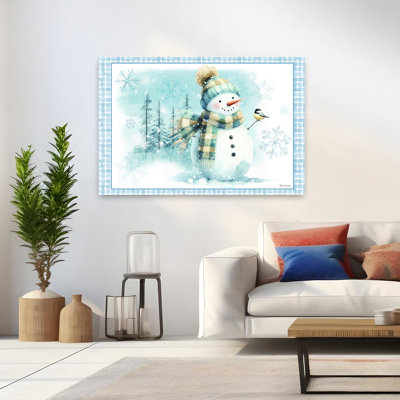 Bleu, bonhomme de neige, hiver, paisible, fantaisiste, oiseau abstrait, forêt, hiver