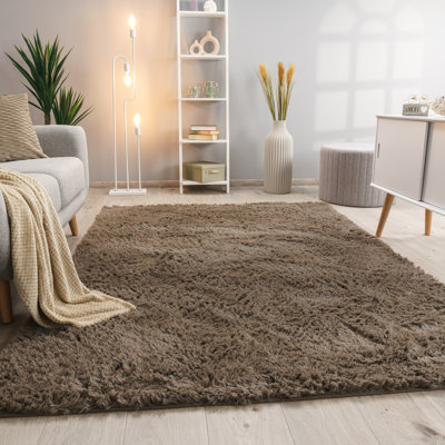 Tapis à poil long en polyester de couleur unie Tamalpais