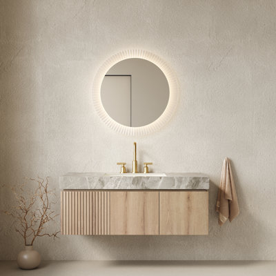 Meuble-lavabo flottant gris clair 48 po