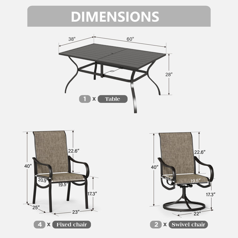 Ensemble de salle à manger 6 places