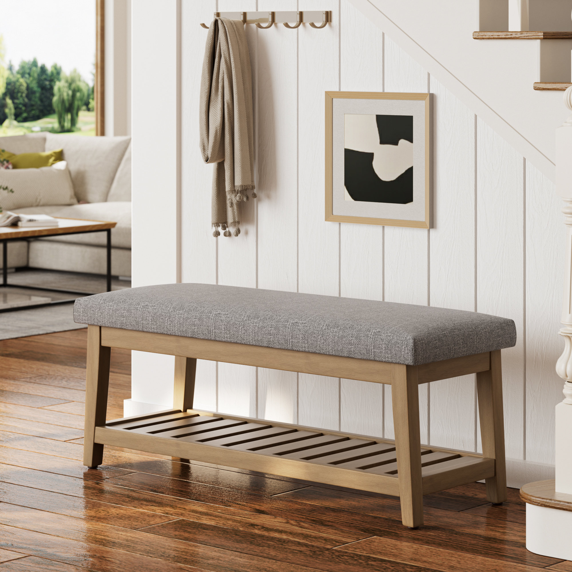 Red Barrel Studio® Hahnville 44" W Upholstered Storage Bench & Reviews | Wayfair