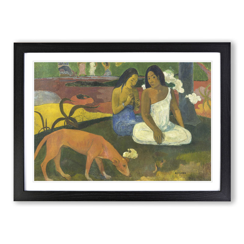 Arearea by Paul Gauguin - Picture Frame Painting, Black Framed, 48cm H x 65cm W x 2cm D