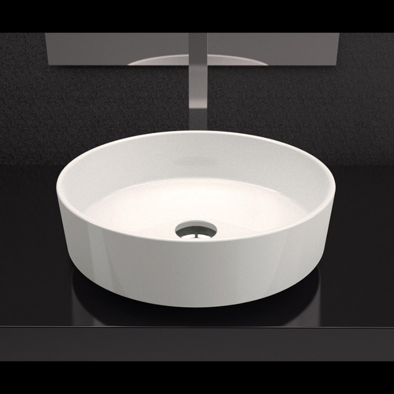 Maestro Bath Rho 16.2'' Acrylic Circular Bathroom Sink, Starlight White