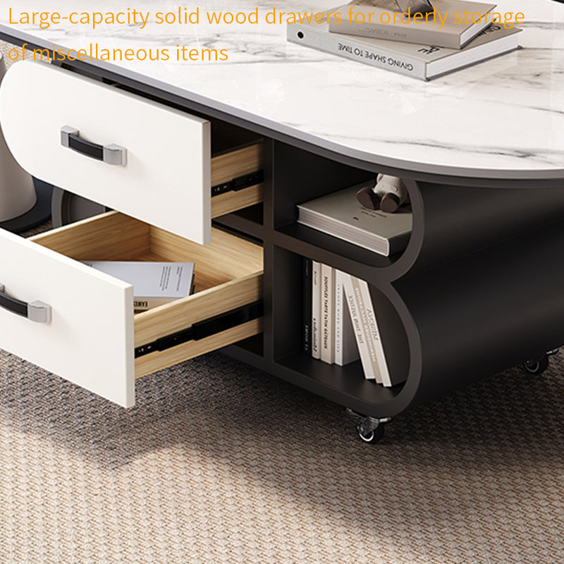 Table basse avec rangement, Blanc / gris clair, H 17,71 po x L 47,24 po x l 23,62 po
