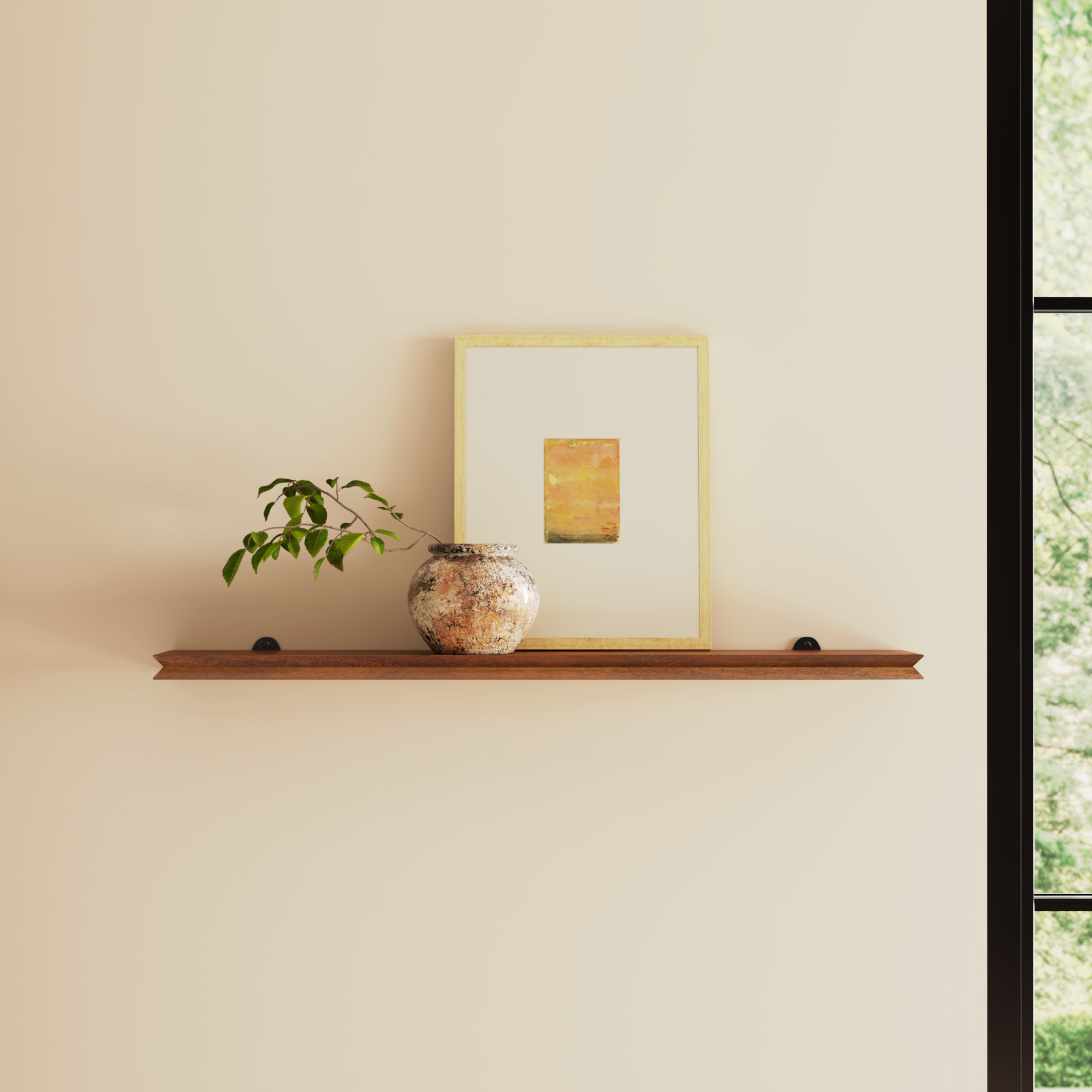 Irie Mango Wood Floating Shelf, 1'' H x 36'' W x 6'' D, Walnut