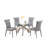 Contemporary Round Glass Top Dining Table w/ Solid Wood Base