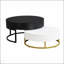 Tables basses gigognes modernes à plateau relevable avec 2 tiroirs, blanc et noir, parfaites pour le rangement et le style